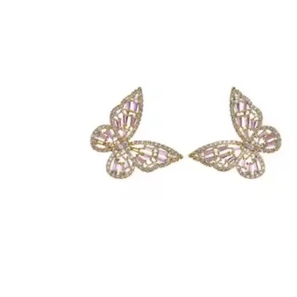 Sparkling Gold Butterfly Earrings